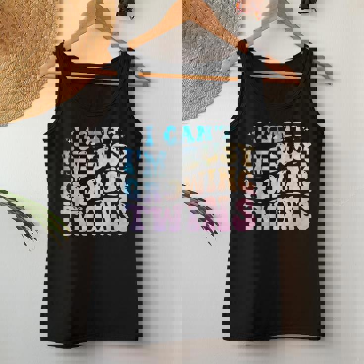 I Can't I'm Busy Growing Twins Twin Expecting Mom Pregnancy Women Tank Top Unique Gifts