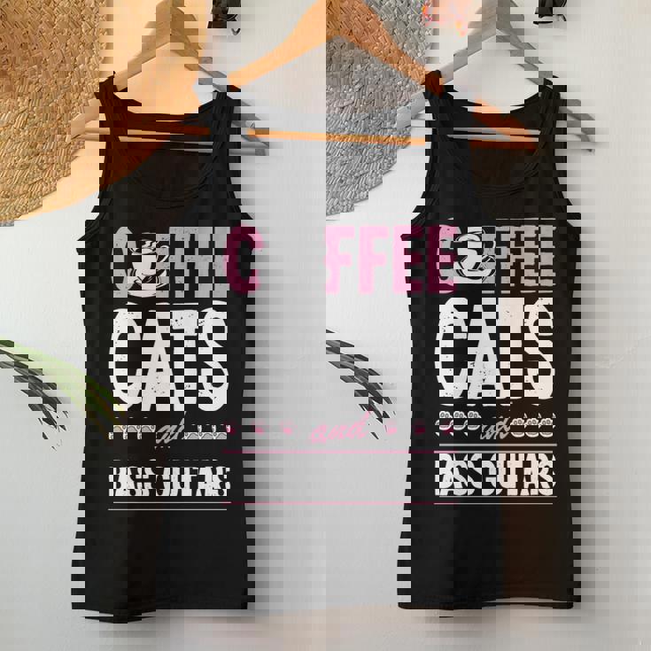 Coffee Cats And Bass Guitars ベースギタリスト 猫とコーヒー 長袖tシャツ レディースタンクトップ 面白い贈り物