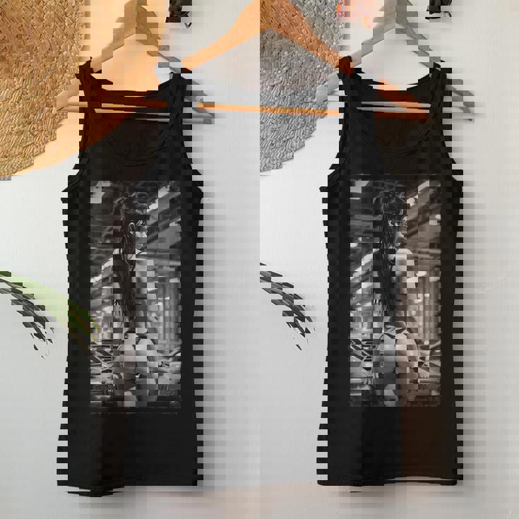 Hot Girl On 男性用 セクシー ブーティー ガール カーショー 1 Bw レディースタンクトップ 面白い贈り物