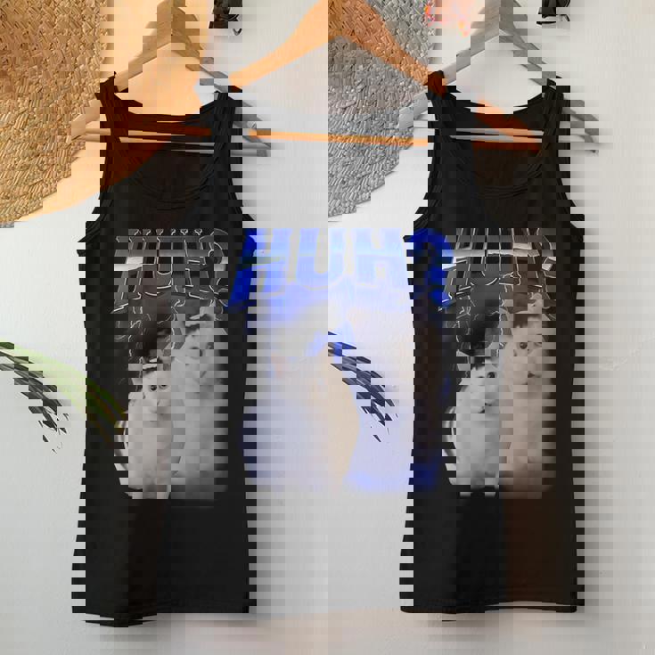 Huh ファニーダンクキャットミーム 女性&男性向け ヒンジなし グーフィーキャット レディースタンクトップ 面白い贈り物