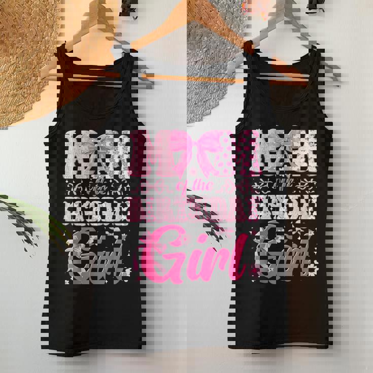 Mom Of The Birthday Girl Family Pink Bow Family Party Women Tank Top Unique Gifts