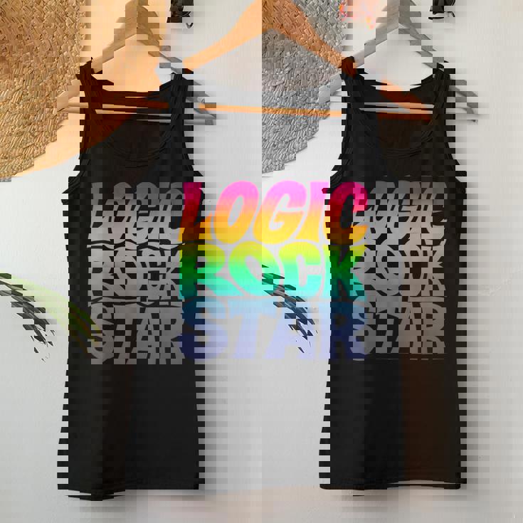 Rainbow Gradient Typography レディースタンクトップ 面白い贈り物