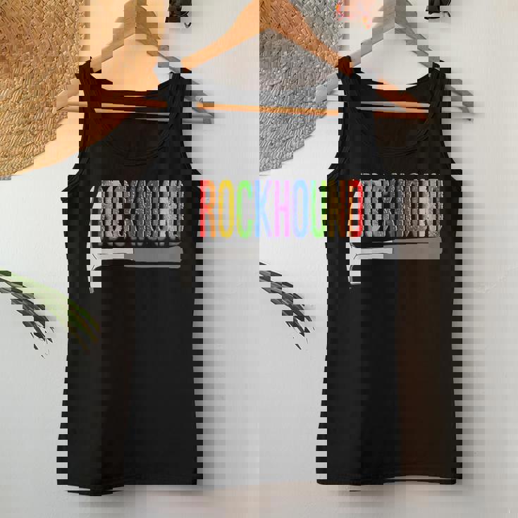 Rainbow Rockhound ロックピック 地質学ハンマー ロックハウンディング レディースタンクトップ 面白い贈り物