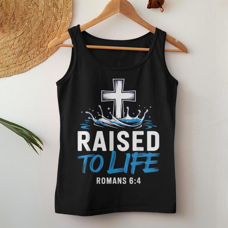 Raised To Life Water Baptism Bible Verse Christian Baptized Women Tank Top Unique Gifts