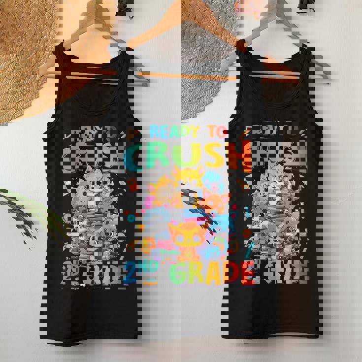 Ready To Crush 2Nd Grade Back Tochool 2Nd Grade Cat Kitten レディースタンクトップ 面白い贈り物