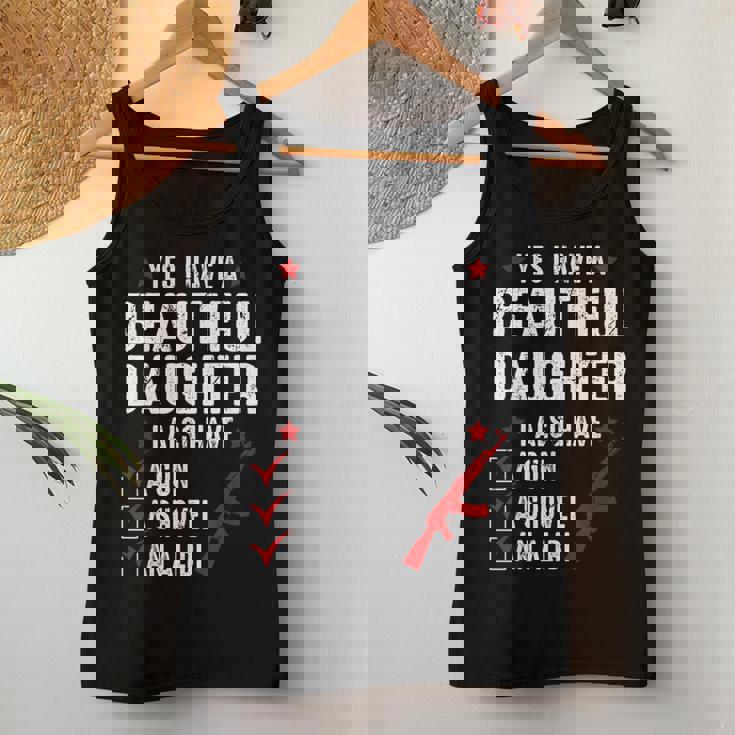 メンズ Yes I Have A Beautiful Daughters I Also Havearcastic レディースタンクトップ 面白い贈り物