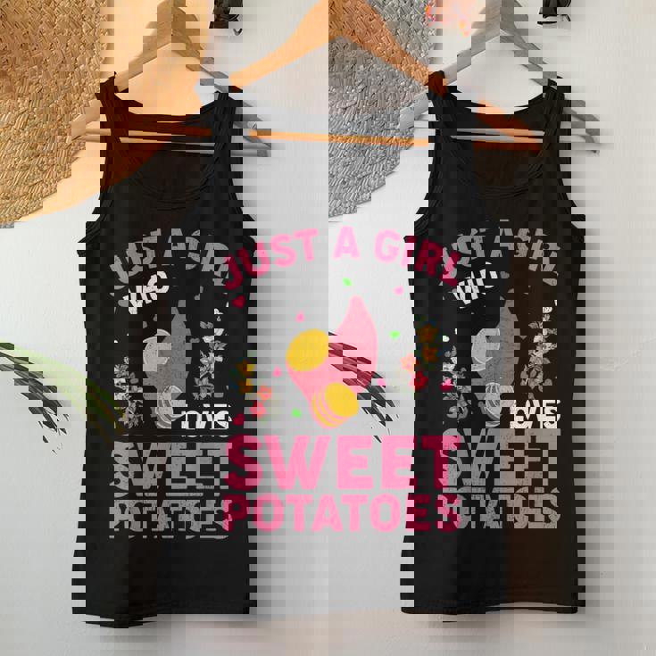 さつまいも好き さつまいもが大好きな女の子 レディースタンクトップ 面白い贈り物