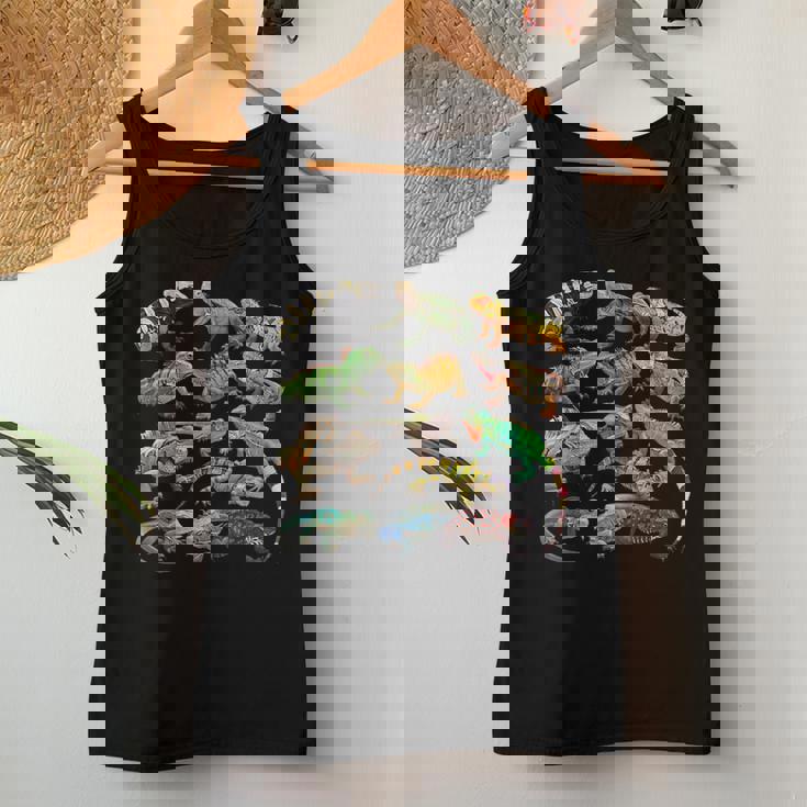 トカゲイグアナ クールな爬虫類タイプ – 男性、女性、男の子、女の子。 レディースタンクトップ 面白い贈り物
