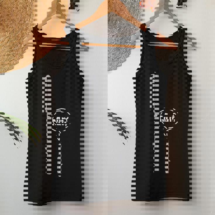 バスフルートとピッコロフルートのミーム 面白いフルートママ Flute Mum Humour レディースタンクトップ 面白い贈り物