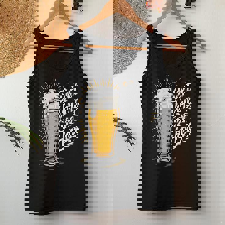 ビール ハッピー ビール好き Don't Worry Beer Happy Beer Drinker レディースタンクトップ 面白い贈り物