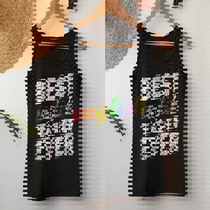 最高の英語教師 文法 クラス 男性 女性 教員 英語教師 レディースタンクトップ 面白い贈り物