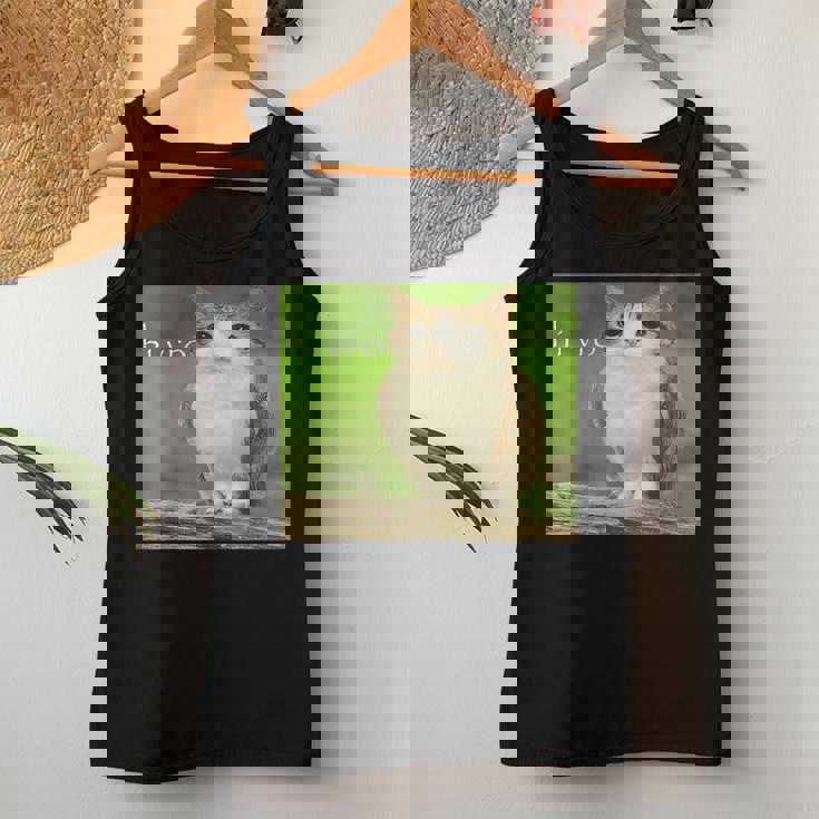 猫 フクロウ 面白い 呪われた Hello Bro Brainrot Meowl Hiro Meme レディースタンクトップ 面白い贈り物