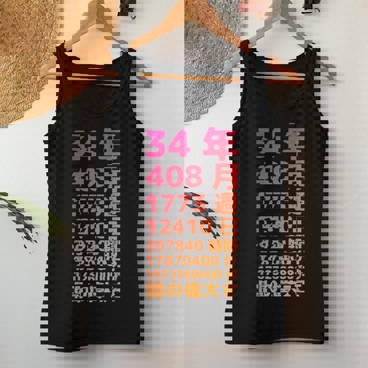 面白い34歳の誕生日の古いメーター 面白い34歳のギフト 女性 男性 面白い電卓 34歳の誕生日のギフト レディースタンクトップ 面白い贈り物