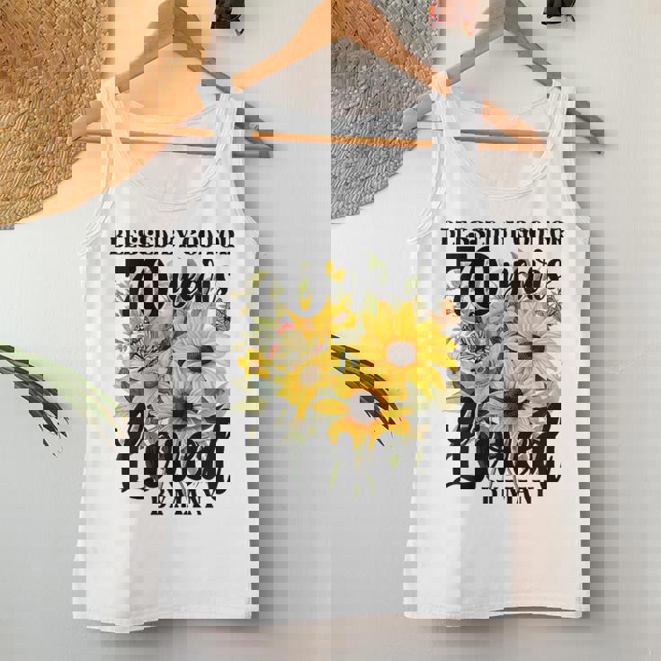 Blessed By God For 70 Years Loved Sunflower 70Th Birthday Women Tank Top Personalized Gifts