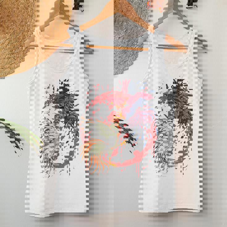 Rooster Cock Fight Chicken ノベルティ ファーマーズギフト レディースタンクトップ 面白い贈り物