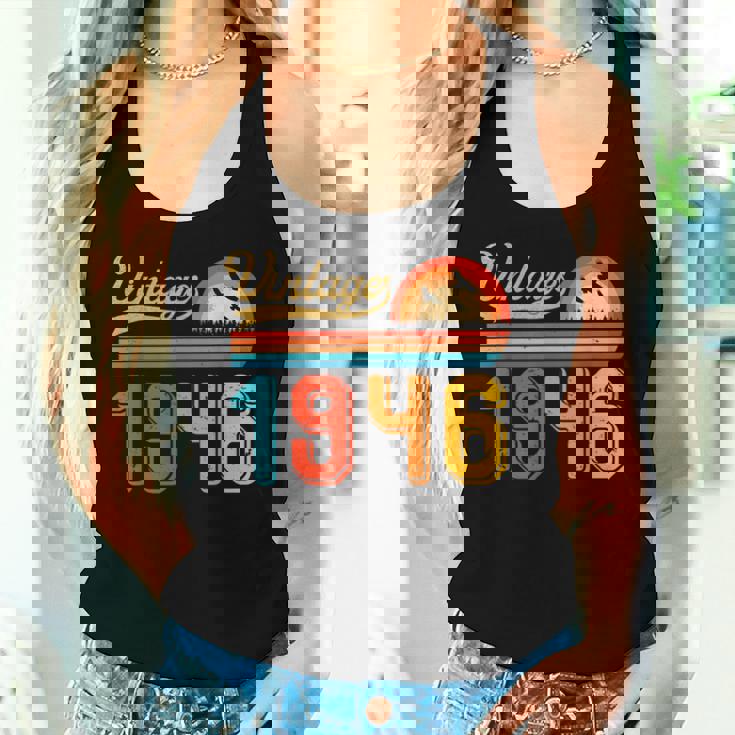 80歳の誕生日プレゼント 80歳 男性 女性 レトロ ヴィンテージ 1946 レディースタンクトップ 彼女への贈り物