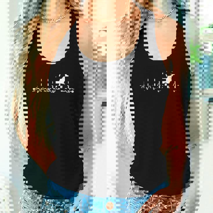 Beagle Heartbeat Ecg Beagle Dog Mum レディースタンクトップ 彼女への贈り物