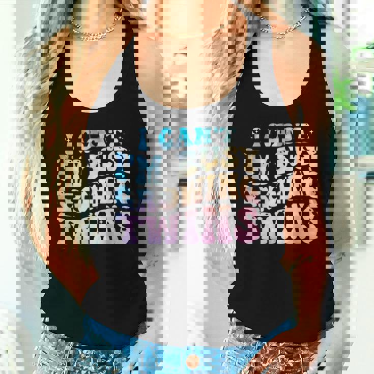 I Can't I'm Busy Growing Twins Twin Expecting Mom Pregnancy Women Tank Top Gifts for Her