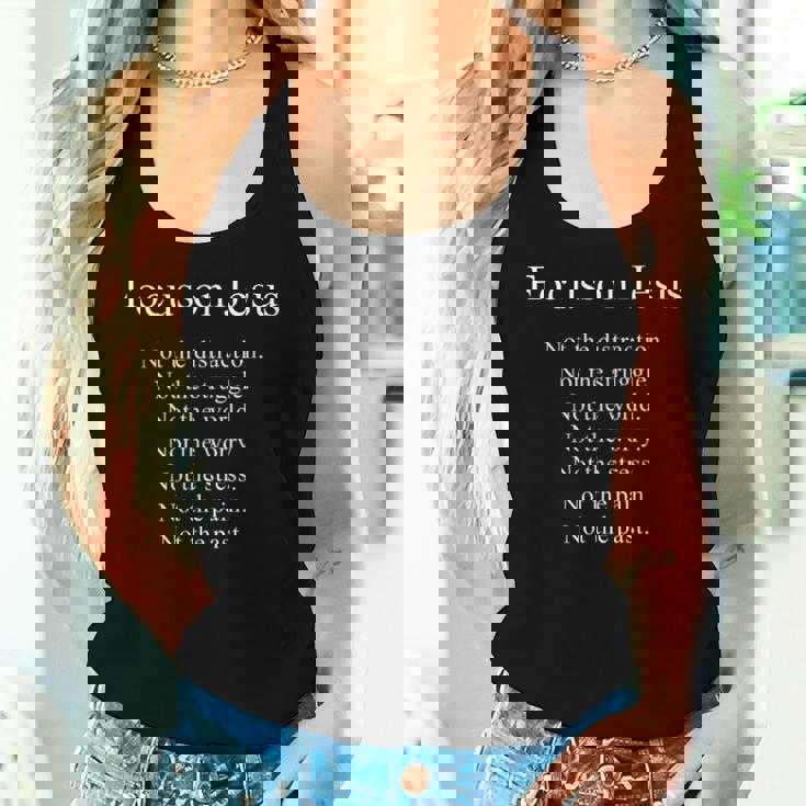 Focus On Jesus – Christian Faith Inspirational Reminder レディースタンクトップ 彼女への贈り物