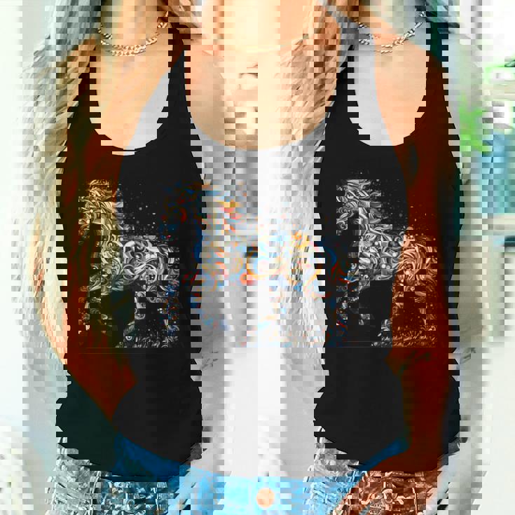 Horse Lover Majestic Horse 馬のグラフィック デザイン 長袖tシャツ レディースタンクトップ 彼女への贈り物