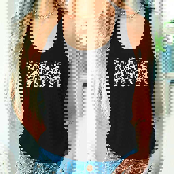 Mom 牛柄 牛柄 母の日 レディースタンクトップ 彼女への贈り物