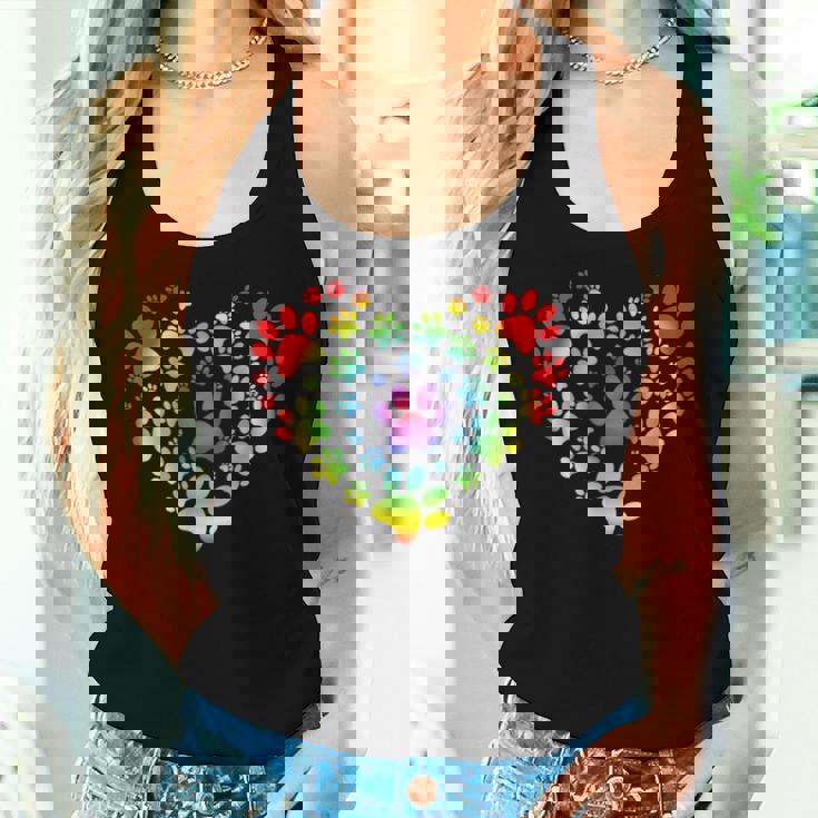 Rainbow Lgbt 猫愛好家 犬 恋人 猫 母 犬 パパ バレンタイン レディースタンクトップ 彼女への贈り物