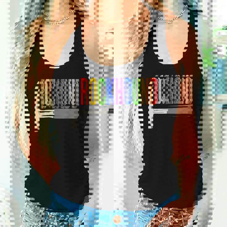 Rainbow Rockhound ロックピック 地質学ハンマー ロックハウンディング レディースタンクトップ 彼女への贈り物