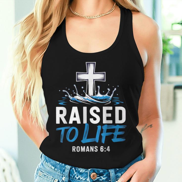 Raised To Life Water Baptism Bible Verse Christian Baptized Women Tank Top Gifts for Her