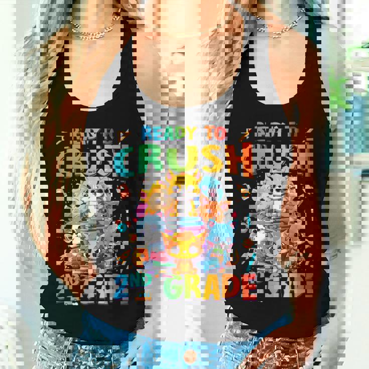 Ready To Crush 2Nd Grade Back Tochool 2Nd Grade Cat Kitten レディースタンクトップ 彼女への贈り物