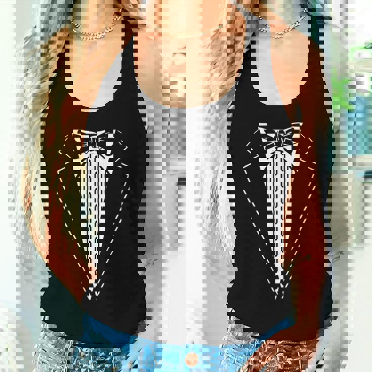 スーツ、プリント、蝶ネクタイ、タキシード、ベスト、男性子供女性 レディースタンクトップ 彼女への贈り物