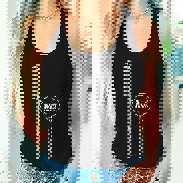 バスフルートとピッコロフルートのミーム 面白いフルートママ Flute Mum Humour レディースタンクトップ 彼女への贈り物