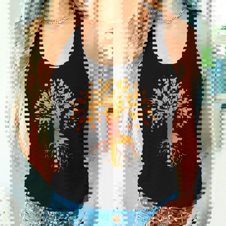 ヨガツリー 女性 男性 瞑想 レディースタンクトップ 彼女への贈り物