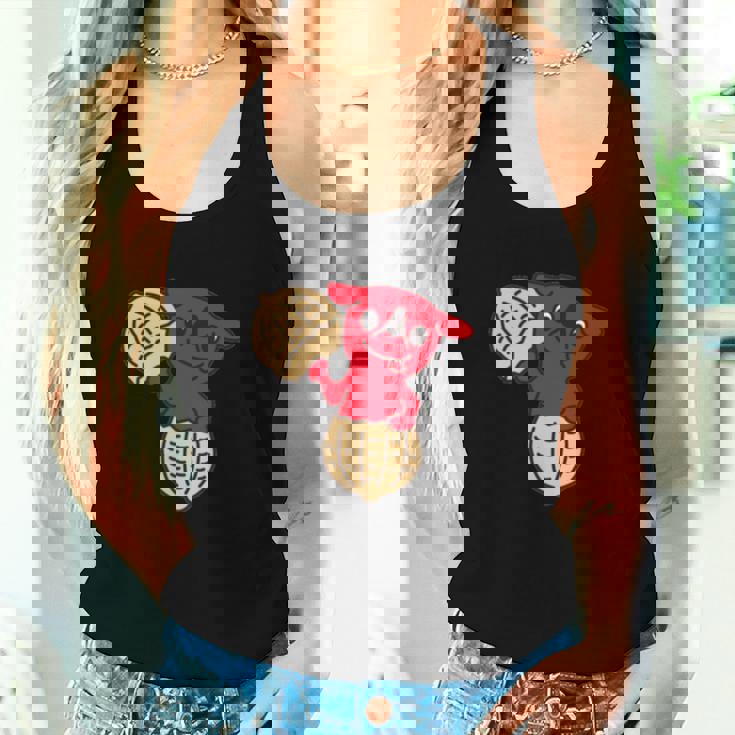 千葉県ご当地キャラと落花生 長袖tシャツ レディースタンクトップ 彼女への贈り物