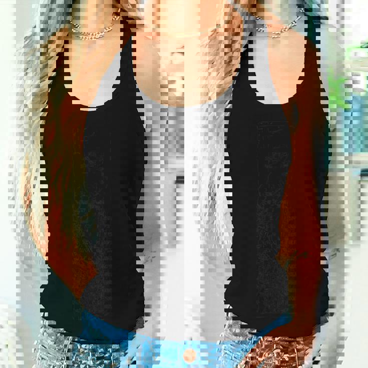 花園の女 ミュシャ アールデコ 線画 レディースタンクトップ 彼女への贈り物