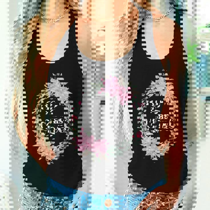 花柄 92歳 誕生日 男性 女性 92歳 誕生日 レディースタンクトップ 彼女への贈り物