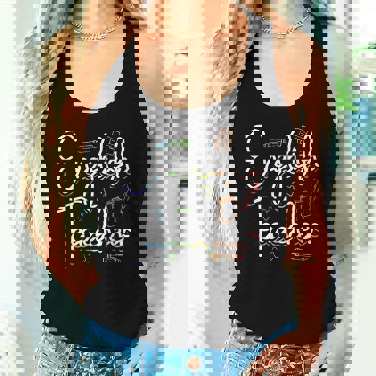 英語教師 文法 クラス 男性 女性 教員 英語教師 レディースタンクトップ 彼女への贈り物