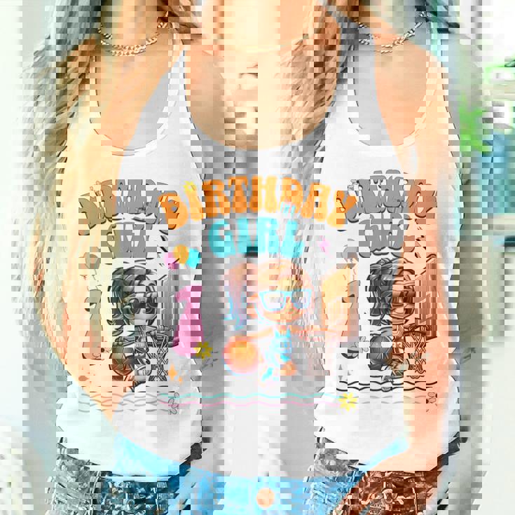 1歳の誕生日 バスケットボール 1歳 女の子 バスケットボール フープ ダンキング レディースタンクトップ 彼女への贈り物