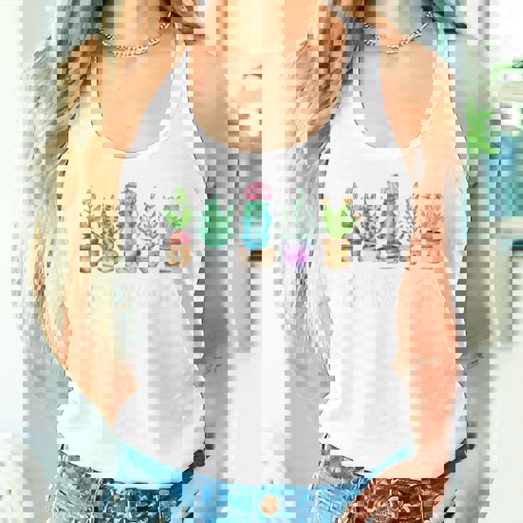 I Be Plantin'hit サボテン 多肉植物 面白い植物 ガーデン レディースタンクトップ 彼女への贈り物