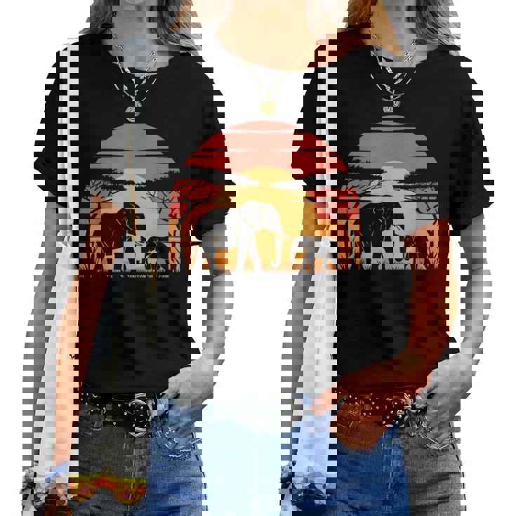 Elefante Estilo Retro Elefanteintage Hombres Es Niños Camiseta de mujer