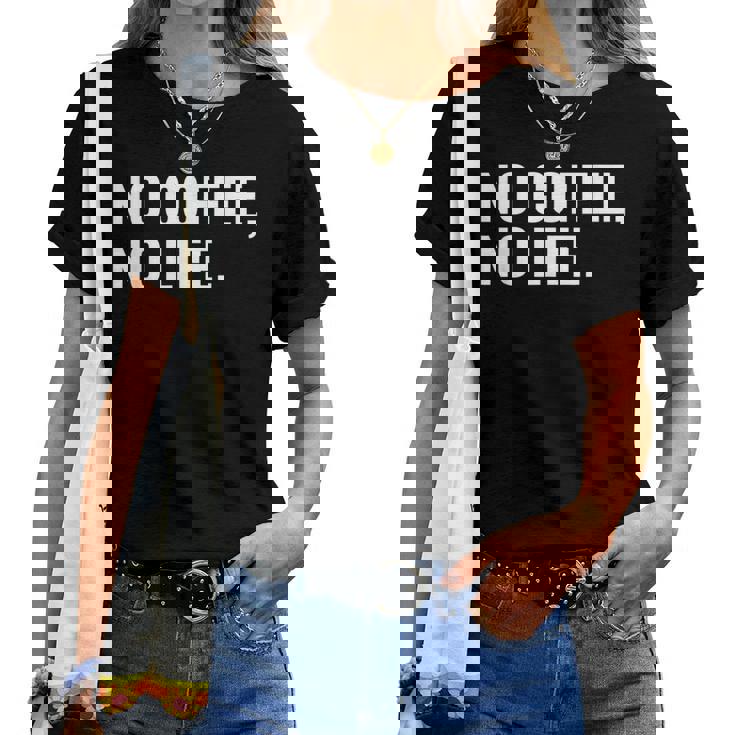 Emergency No Coffee No Life Missing Java 警告サイン レディースTシャツ