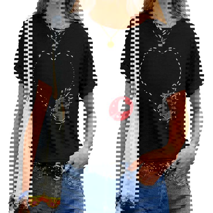 Escarabajos Corazón De Mariquita Insectos Cuello Camiseta de mujer