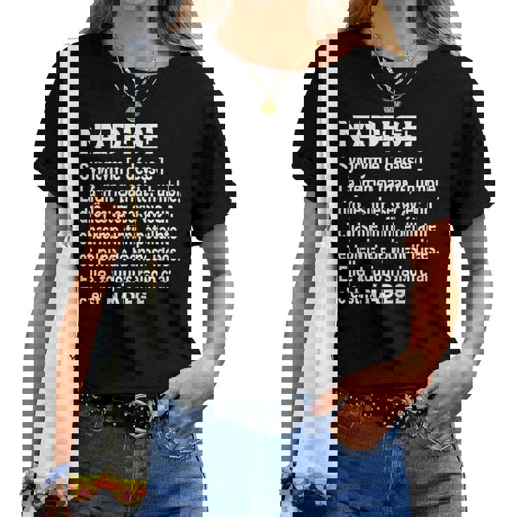 Humour Cadeau Personnalisé Prénom Nadege Définition T-shirt femme