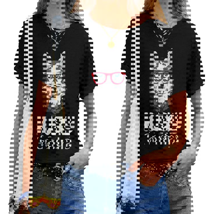 Huskyiberiano Abuela Pawma Perro Abuelos Abuela Camiseta de mujer