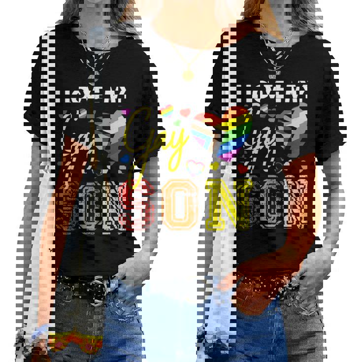 Io Amo Il Mio Gay Figlio Lgbt Orgoglio Mamma Papà Maglietta da donna