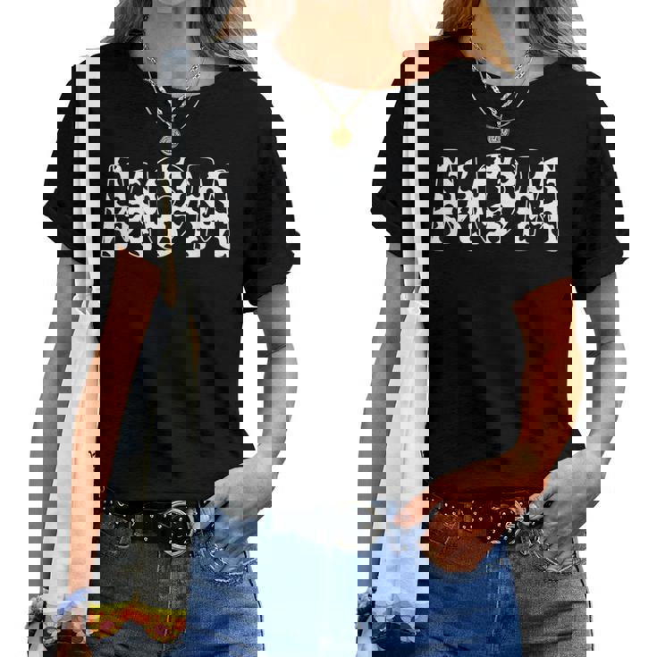 Mom 牛柄 牛柄 母の日 レディースTシャツ