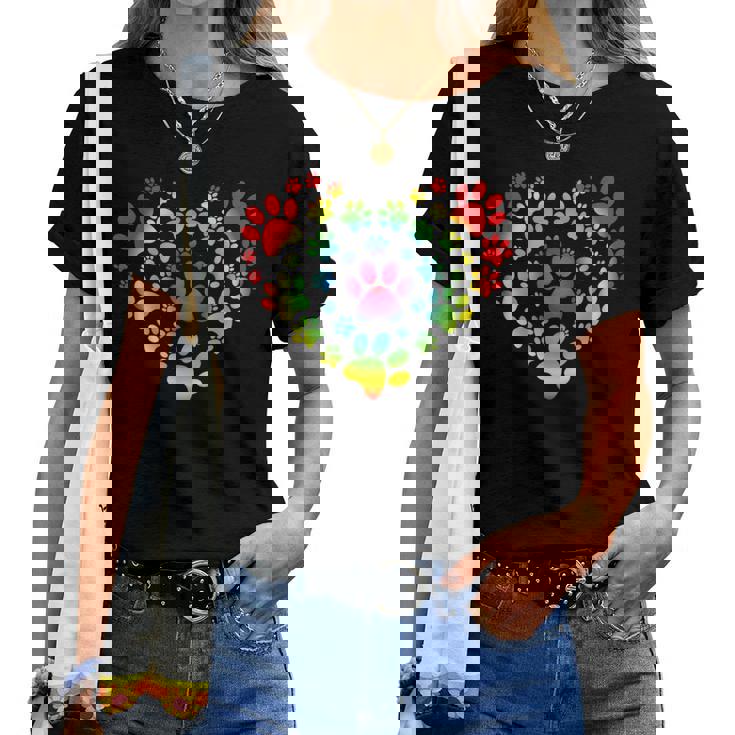 Rainbow Lgbt 猫愛好家 犬 恋人 猫 母 犬 パパ バレンタイン レディースTシャツ