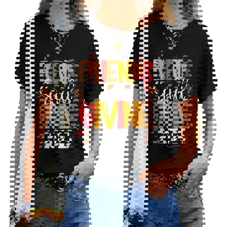 Retro Friendsgiving Squad 2025 Thanksgiving Group Fall Women T-shirt