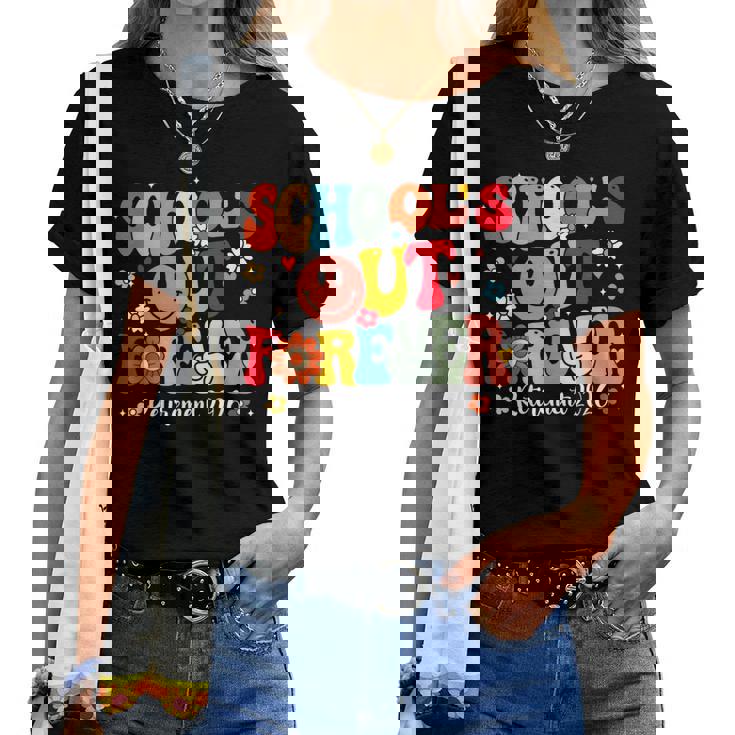 Retro School's Out Forever Retirement 2026 Retired Teacher Women T-shirt