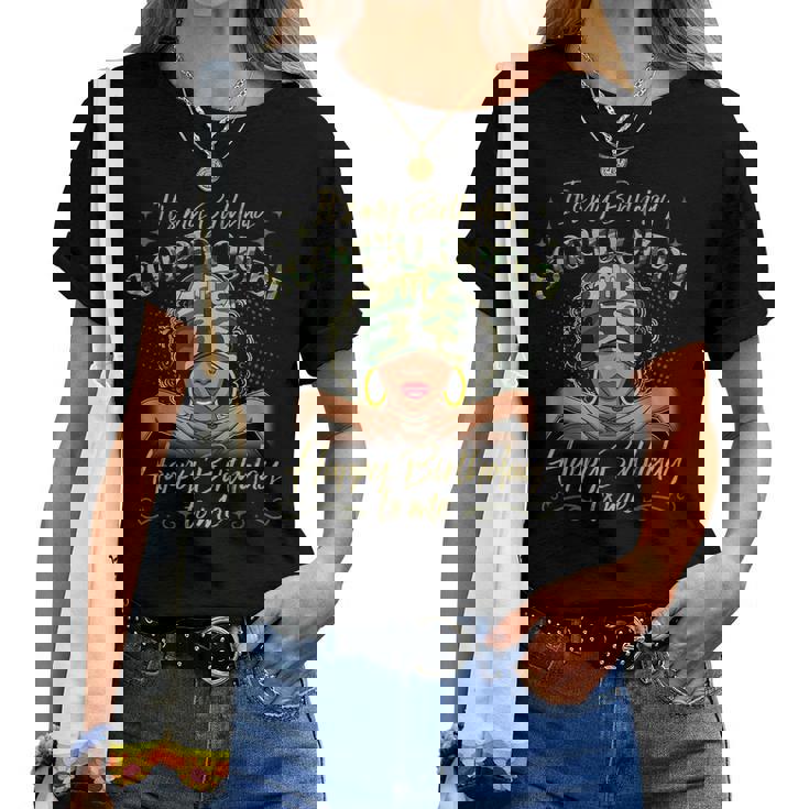 Scorpio Queen Black Woman With Cap Camo It's My Birthday Women T-shirt