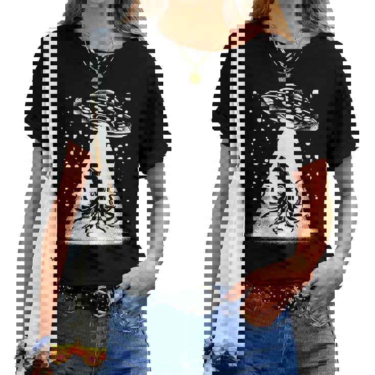 Squid Dad Mom Lover Ufo Alieno Divertente Maglietta da donna